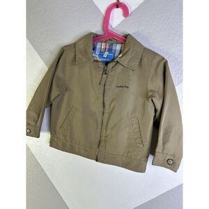 London Fog 2T Brown Children's Jacket With Colorful Plaid liner